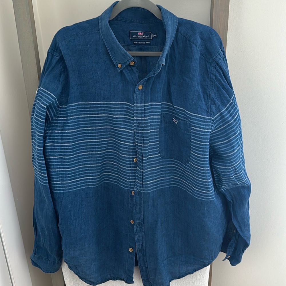 Vineyard Vines Linen Long Sleeve button down